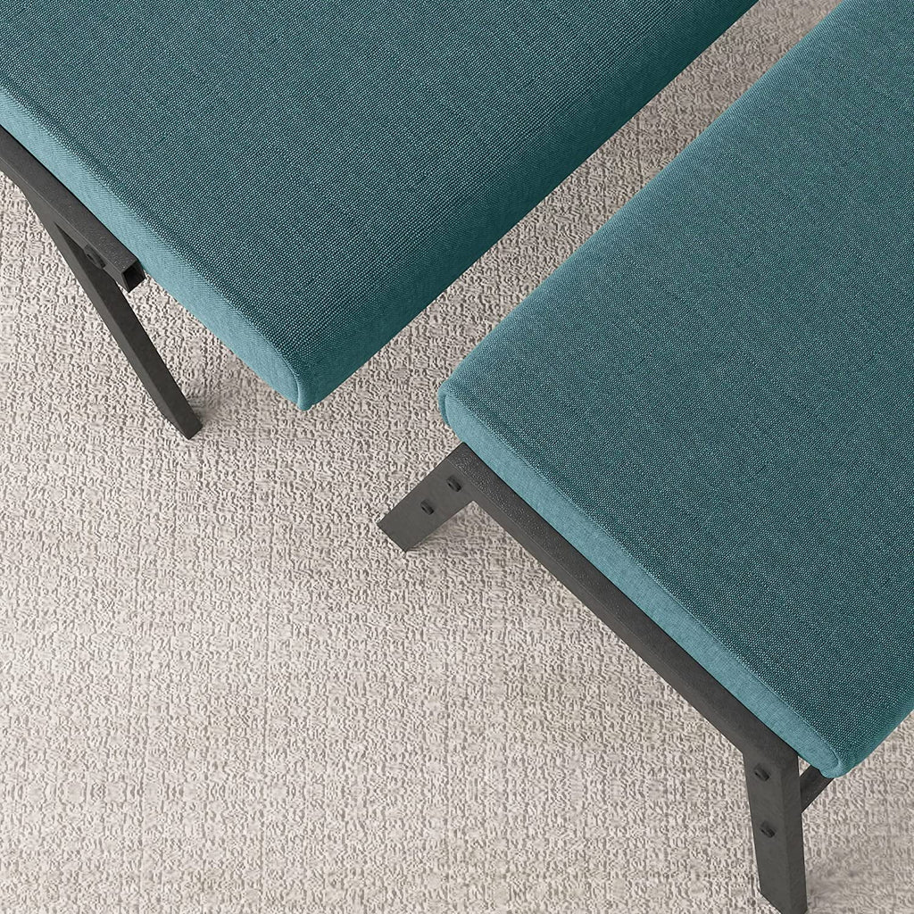 Blue Linen Upholstered Accent Chair with Ottoman U16363