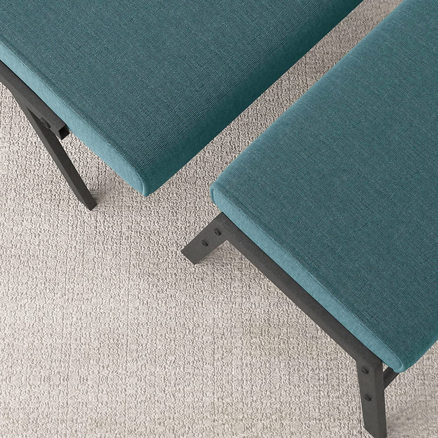 Blue Linen Upholstered Accent Chair with Ottoman U16363