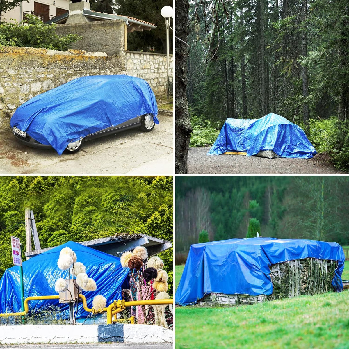 Blue 20x30 Heavy Duty Waterproof Tarpaulin with Metal Grommets A27235