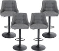 Grey PU Leather Adjustable Bar Stool Set Of 4 Q7164