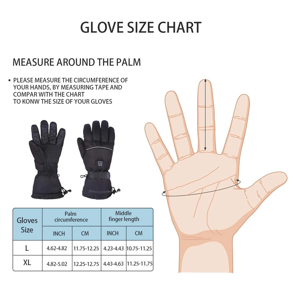 Black Rechargeable Electric Heated Gloves F657