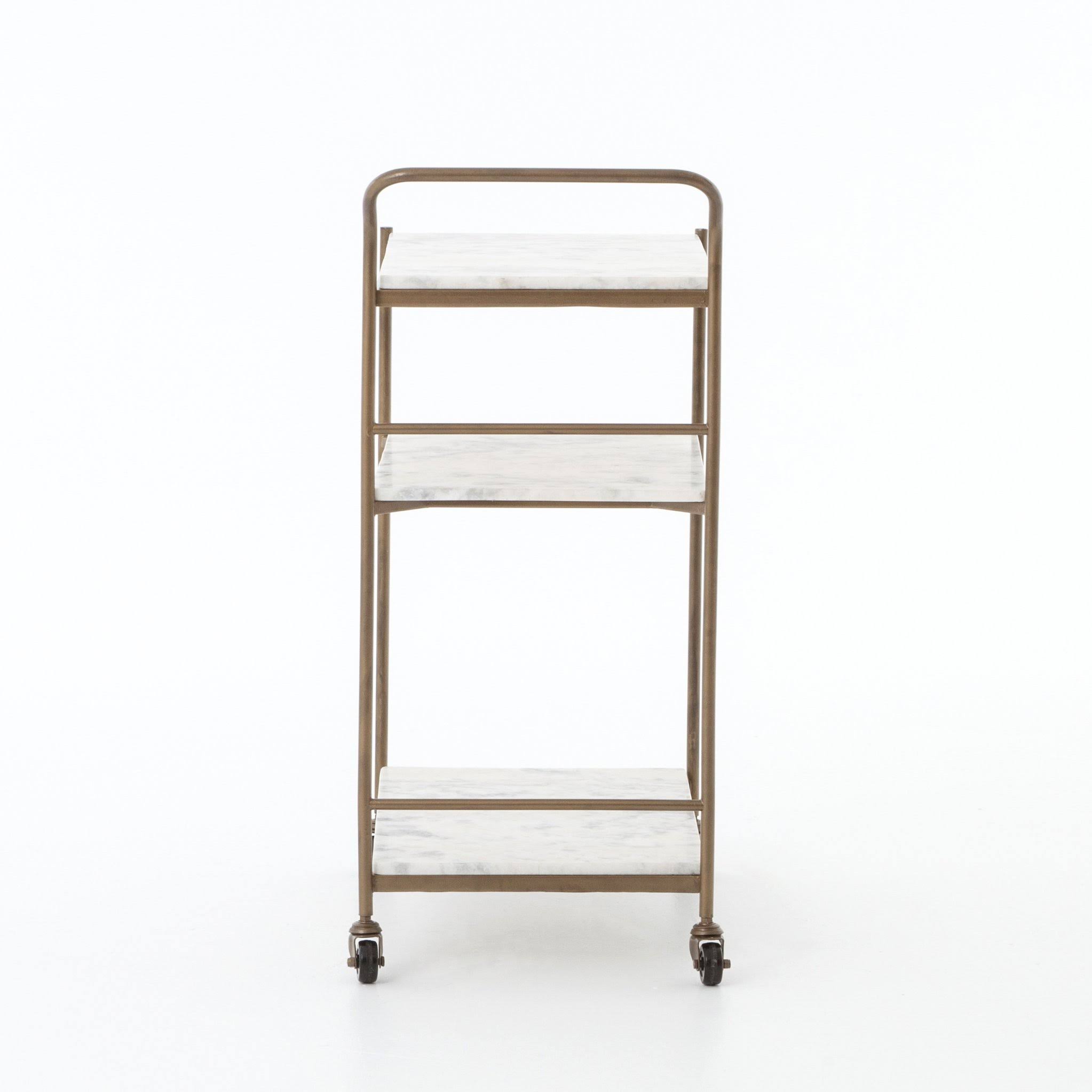 Rectangular Bar Cart Antique Brass M547