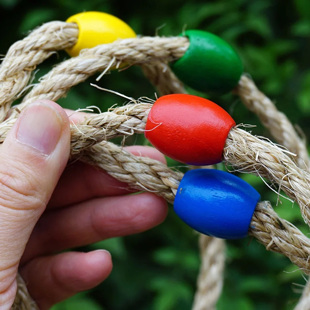 10 PCS Natural Rope Ring Toss Kids Toys H4055