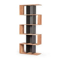 Geometric Acacia Wood Bookcase H140
