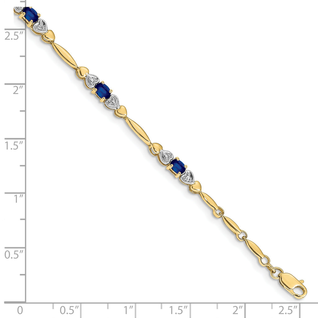 10K Yellow Gold Diamond and Sapphire Bracelet G712970