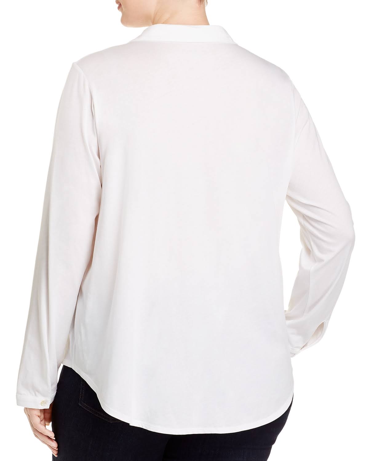 White Organic Cotton Button-Down Top U9704