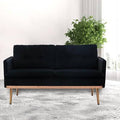 Black Velvet Velvet Accent Sofa with Rose Golden Tapered Feet O867458