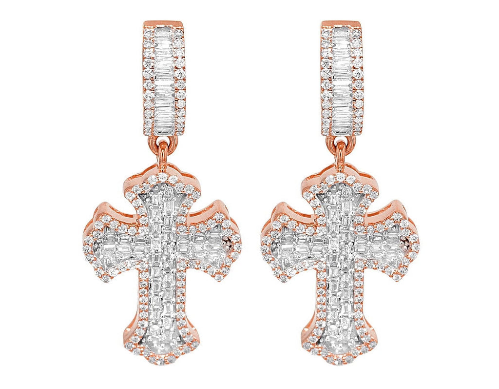 1.20 CT Diamond Dangle Drop Earrings White Gold Q7186