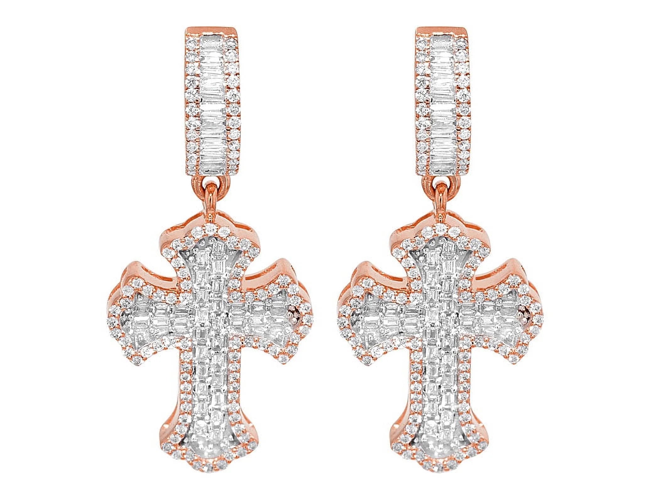 1.20 CT Diamond Dangle Drop Earrings White Gold Q7186