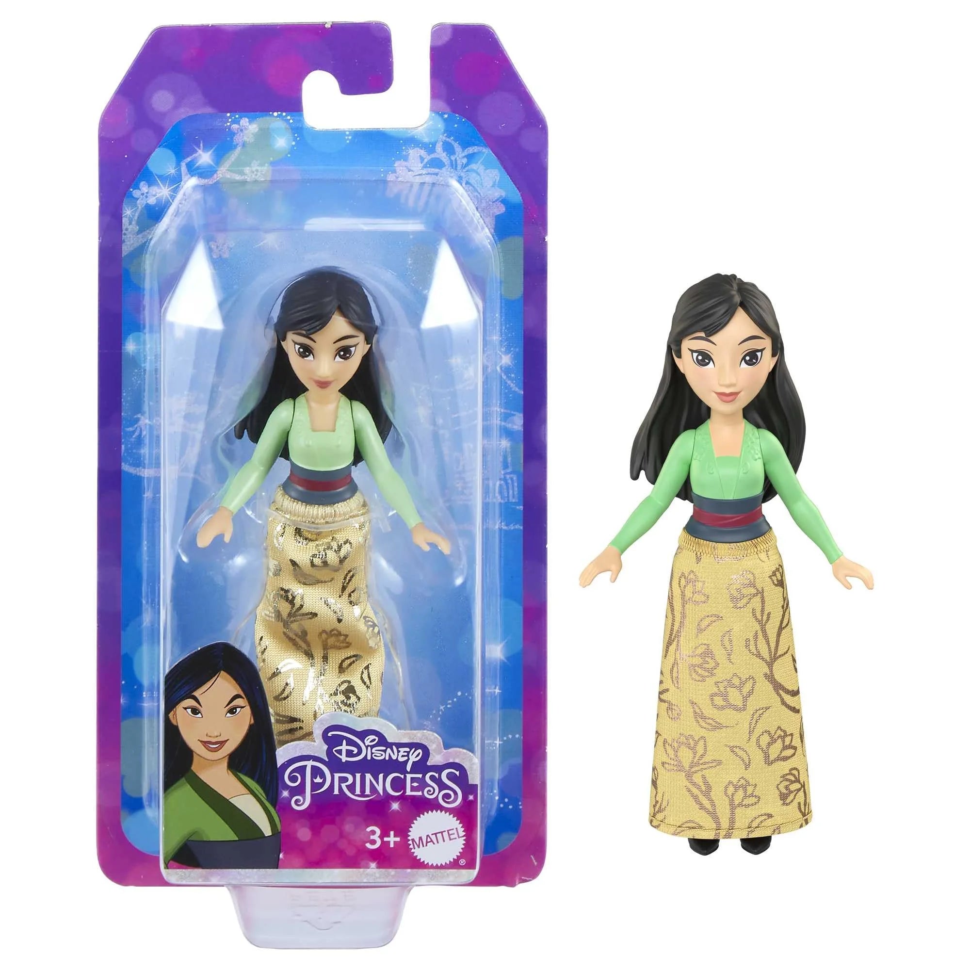 2 Disney Princess 3.5-inch Small Doll - Aurora & Mulan O96941