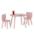 3 Pieces Kids Wood Table and Chair Set T80258