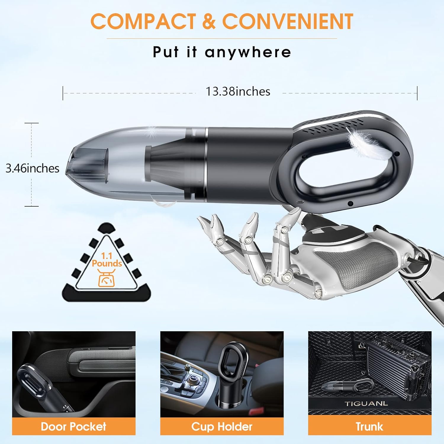 Gray Cordless Handheld Car Vacuum C77141