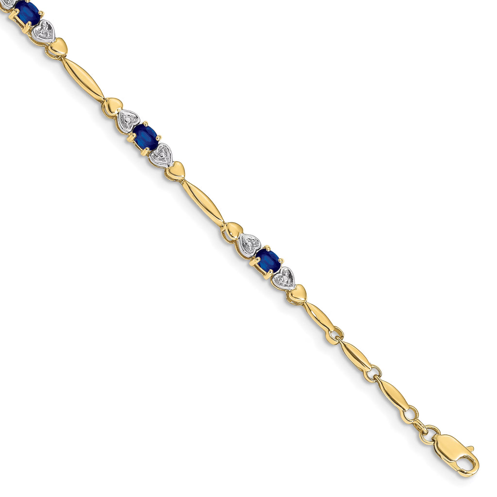 10K Yellow Gold Diamond and Sapphire Bracelet G712970