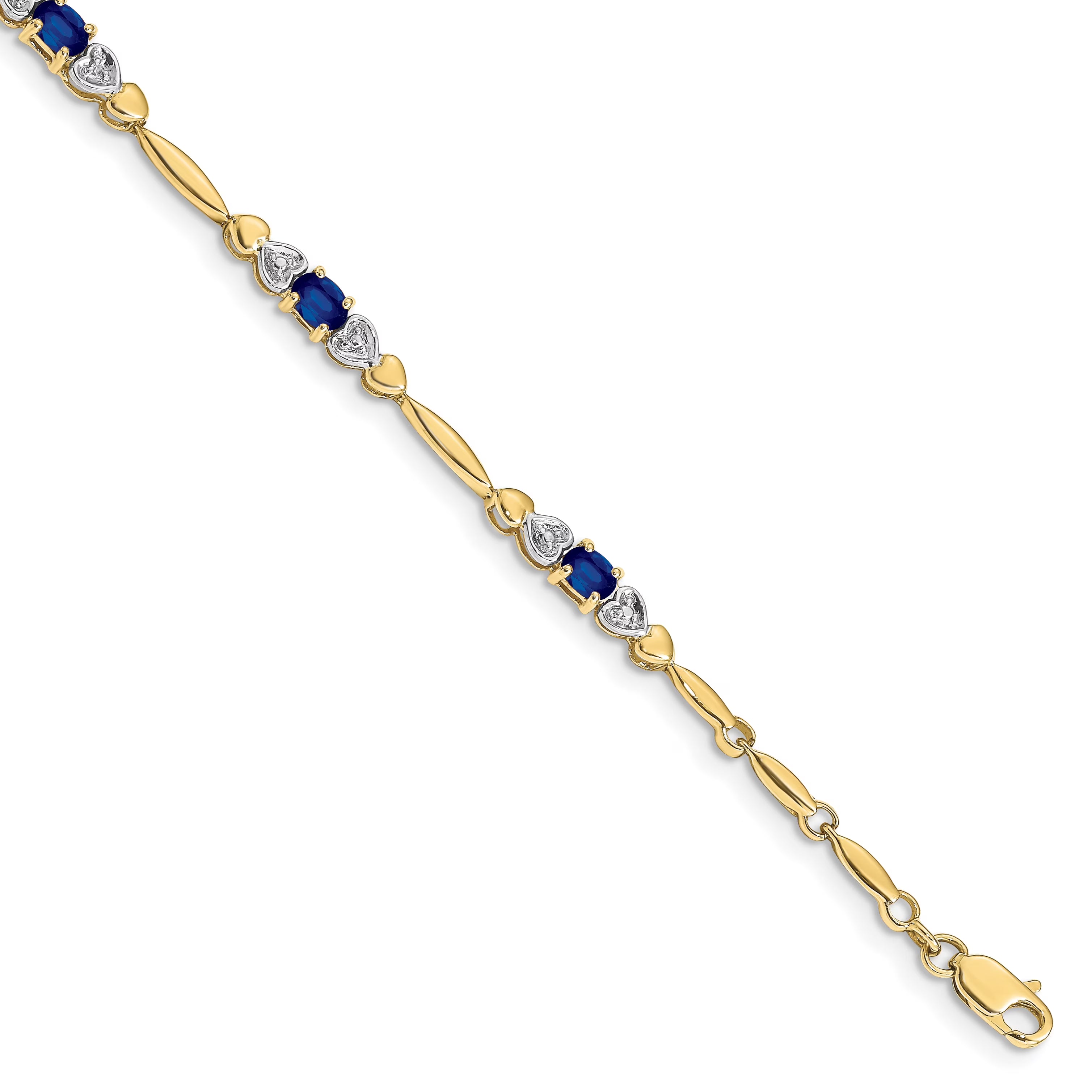 10K Yellow Gold Diamond and Sapphire Bracelet G712970