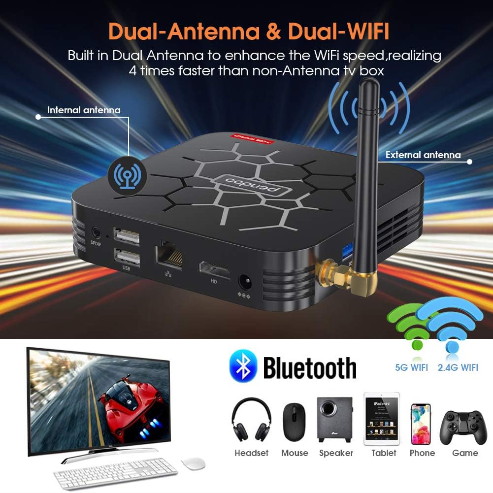 Android TV Box 4GB RAM 32GB ROM Quad-Core 4K H.265 USB3.0 Pack of 2 M730