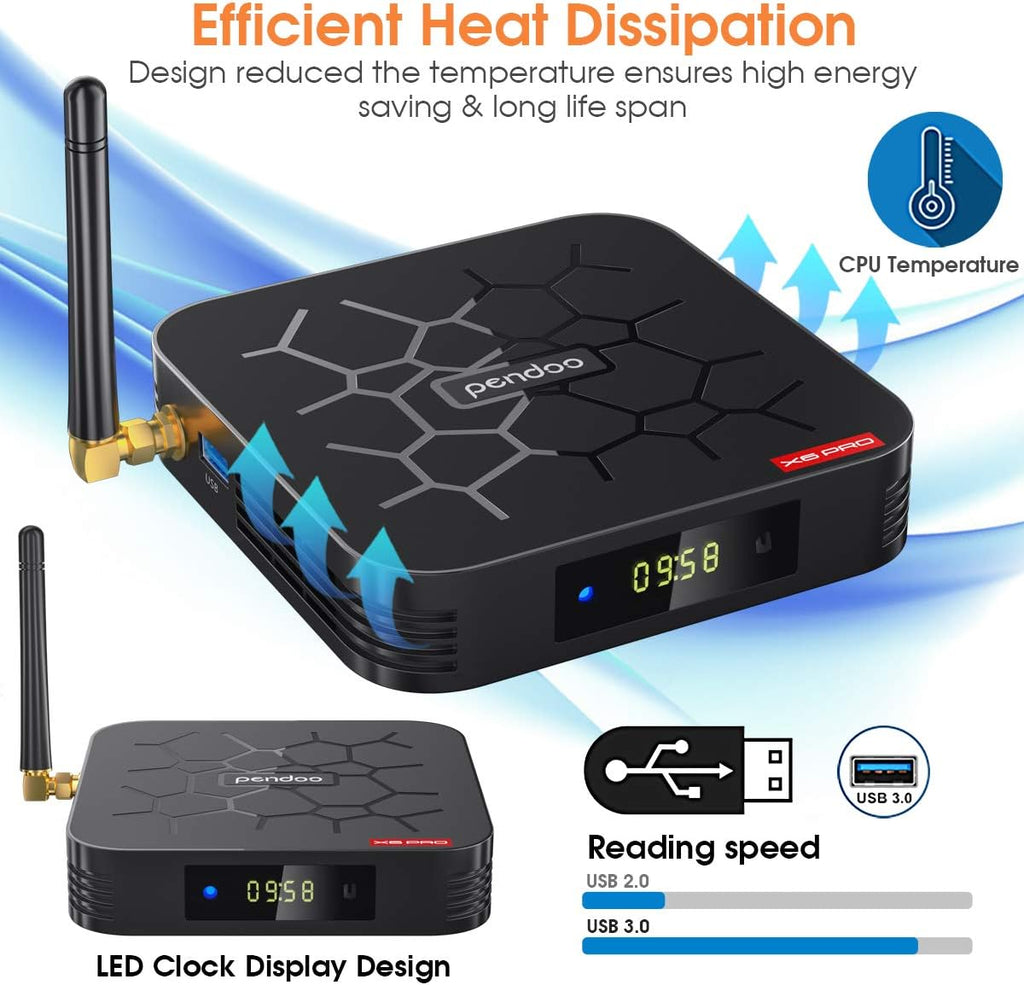 Android TV Box 4GB RAM 32GB ROM Quad-Core 4K H.265 USB3.0 Pack of 2 M730