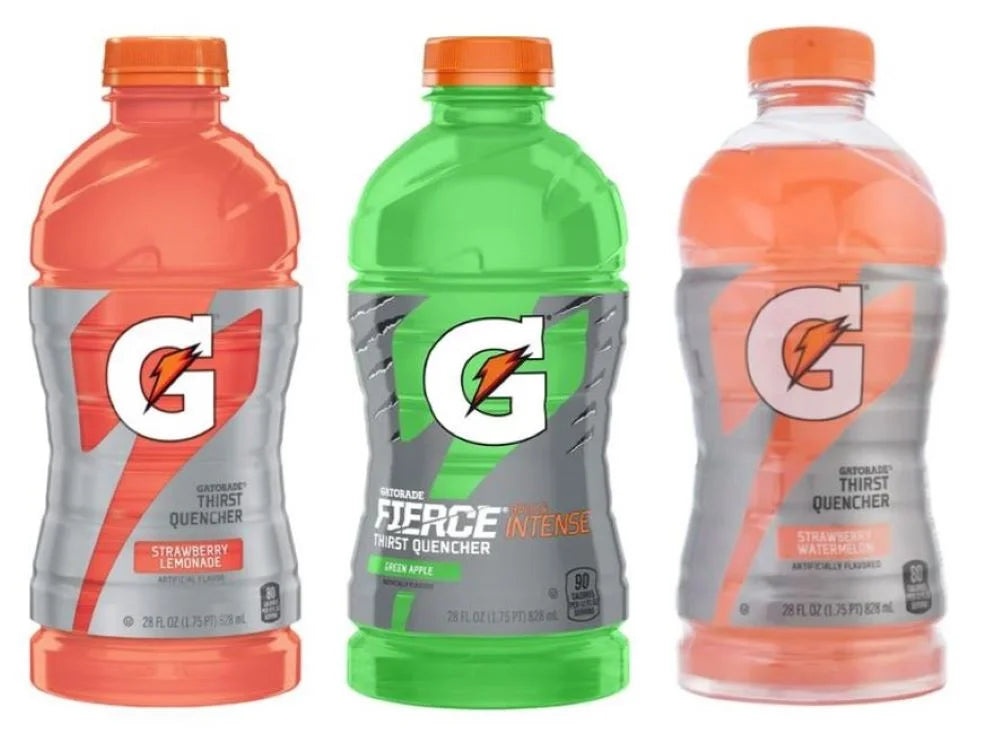 Variety Pack Sports Drink, 28 oz Bottle, Quantity of 9 G42381