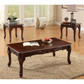 3 Piece Coffee Table Set in Dark Cherry E4935