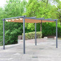Sand Aluminum Retractable Canopy Pergola V6388