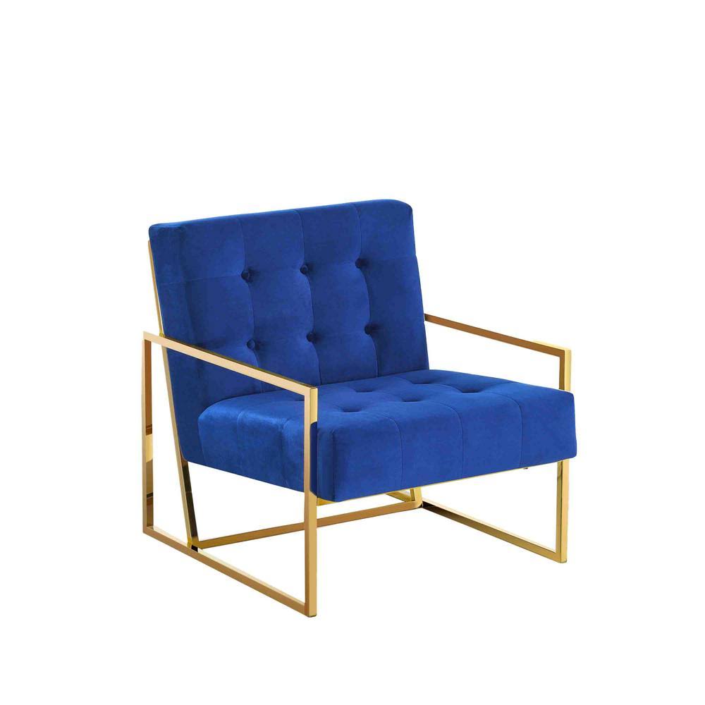 Blue Velvet Accent Chair E472219