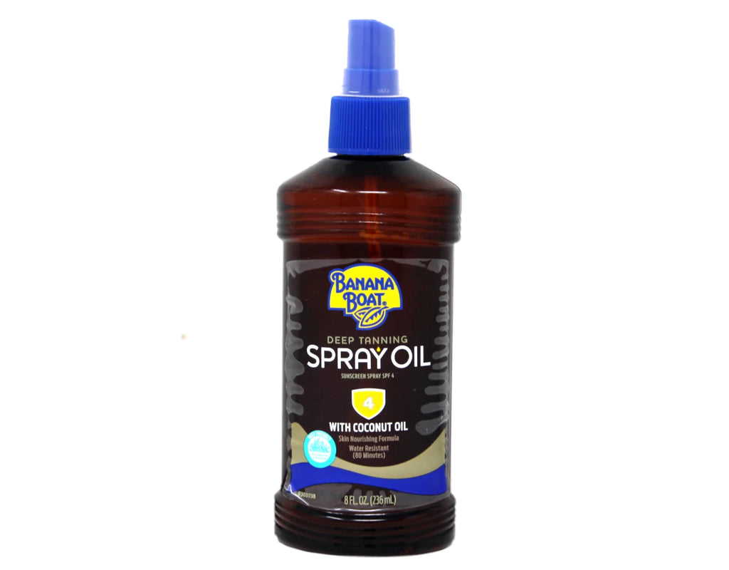 6 Pack Banana Boat Deep Tanning Oil Spray SPF 4, 8 Oz Each P77948