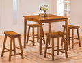 5-Piece Counter Height Dining Set, Oak Brown J342004