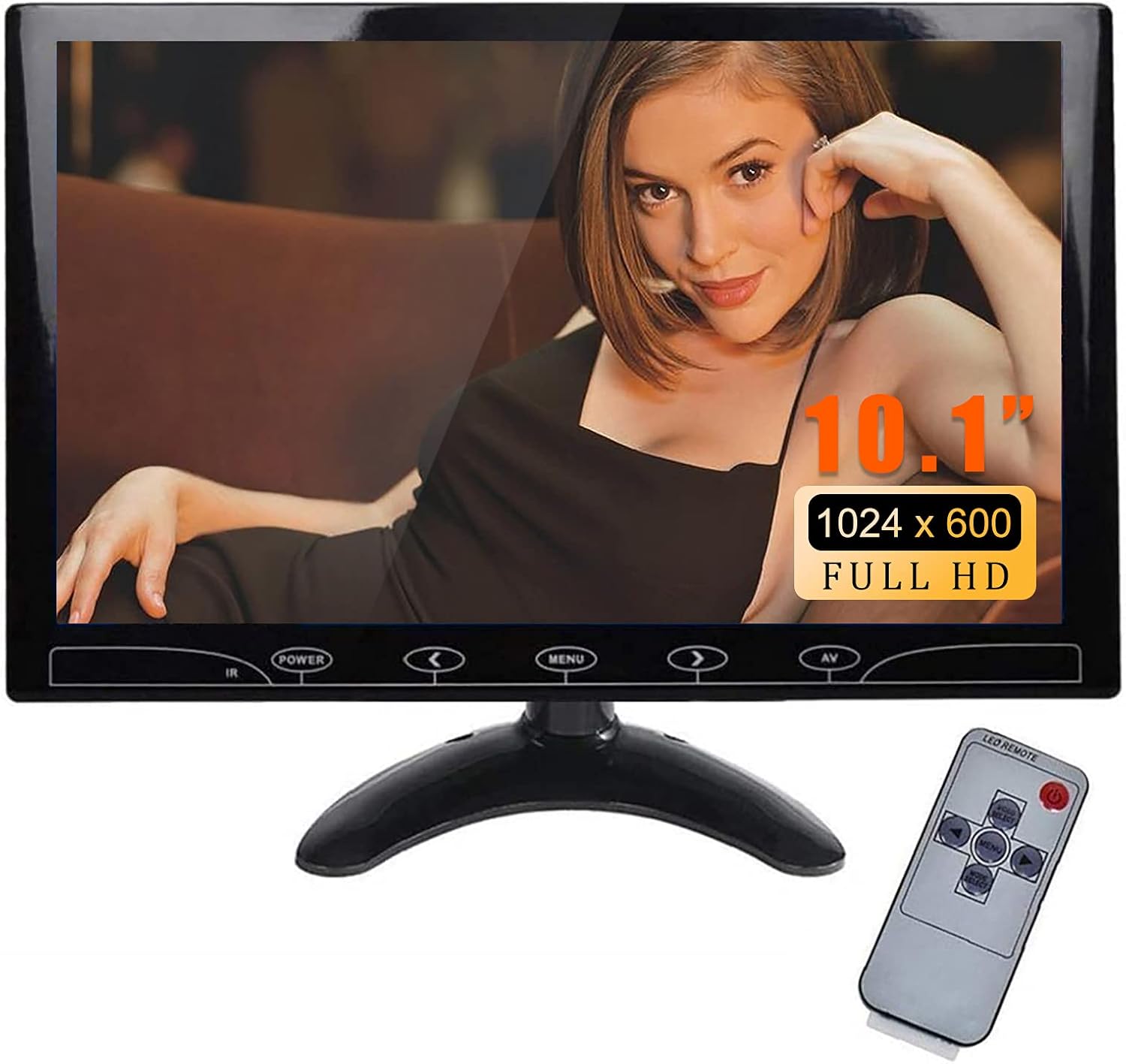 10.1" HD 1024x600 Portable LCD Monitor with HDMI AV VGA Port, Pack of 2 Y816