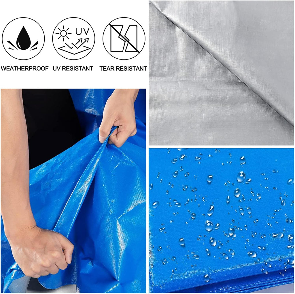 Blue 20x30 Heavy Duty Waterproof Tarpaulin with Metal Grommets A27235