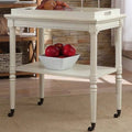 Antique White Tray Bar Cart T29142