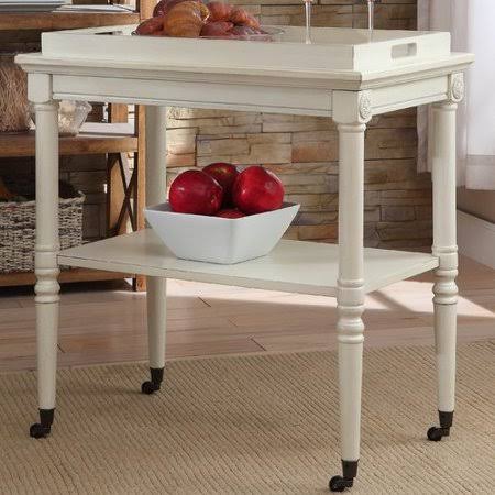 Antique White Tray Bar Cart T29142