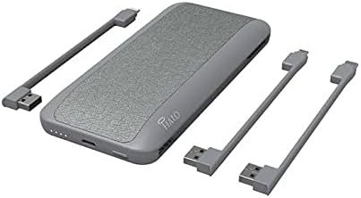 Blush Pack of 2 10,000mAh Battery with AC Wall Plug & Charging Cables Q310072