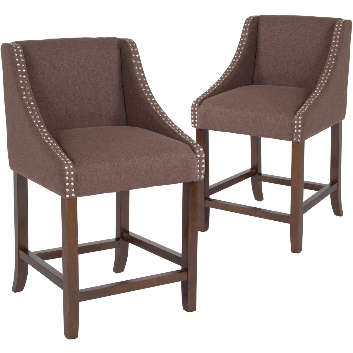 Light Gray Fabric Counter Height Stool T892