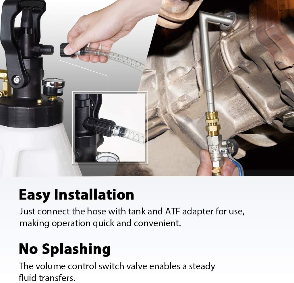 12.5L Pneumatic/Manual ATF Refill System Dispenser with 15-Piece Adapters in Storage Case V270368