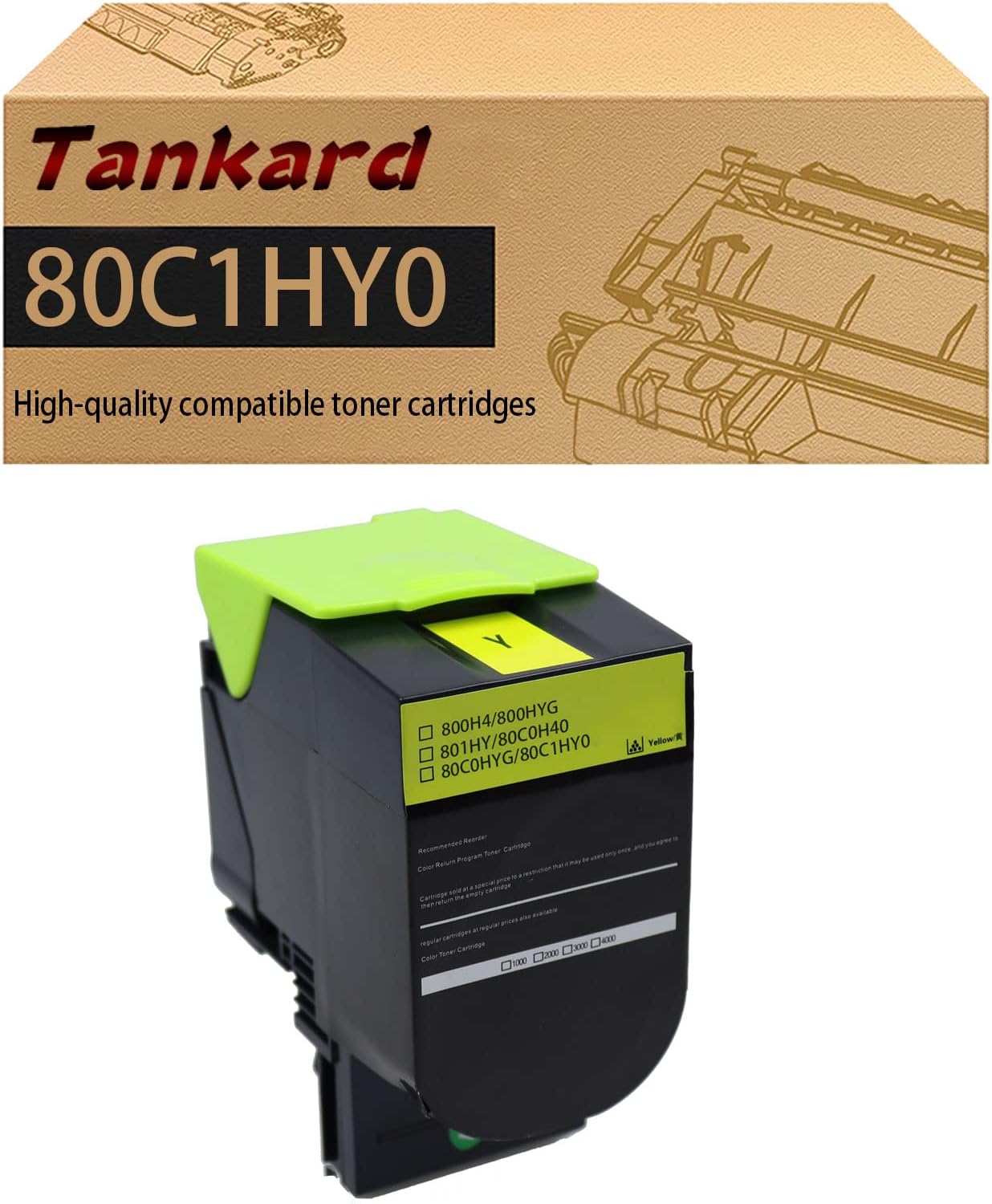 Toner Cartridge Replacement for Lexmark CX410 C410de CX510de (4 Pack) X862882