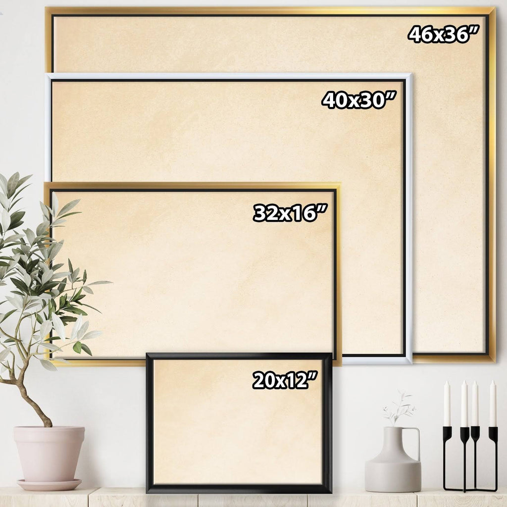 Green Ivory Framed Canvas - 44 in. Wide x 34 in. High - Gold V2015