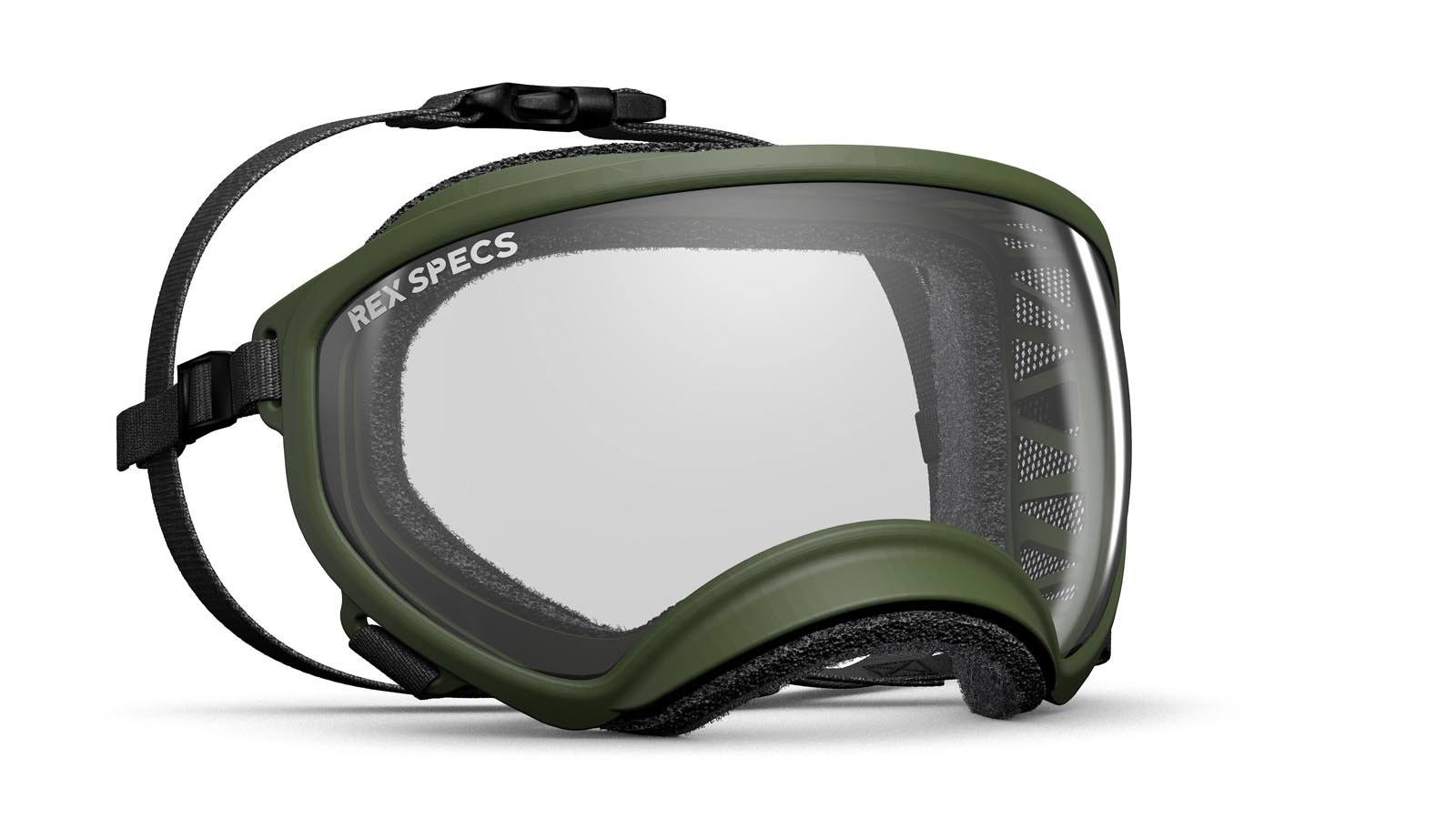 Army Green Dog Goggles with 2 Clear Lenses P1208