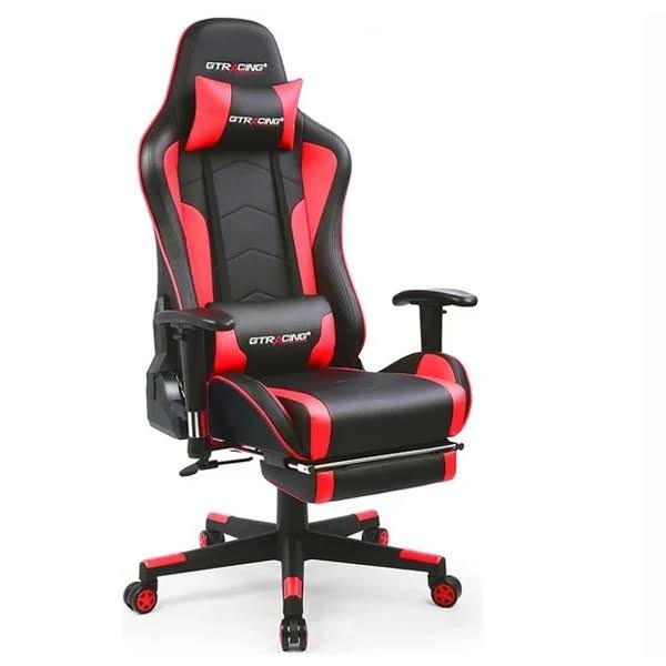 Red Footrest Music Gaming Chair with Bluetooth Speakers I691217