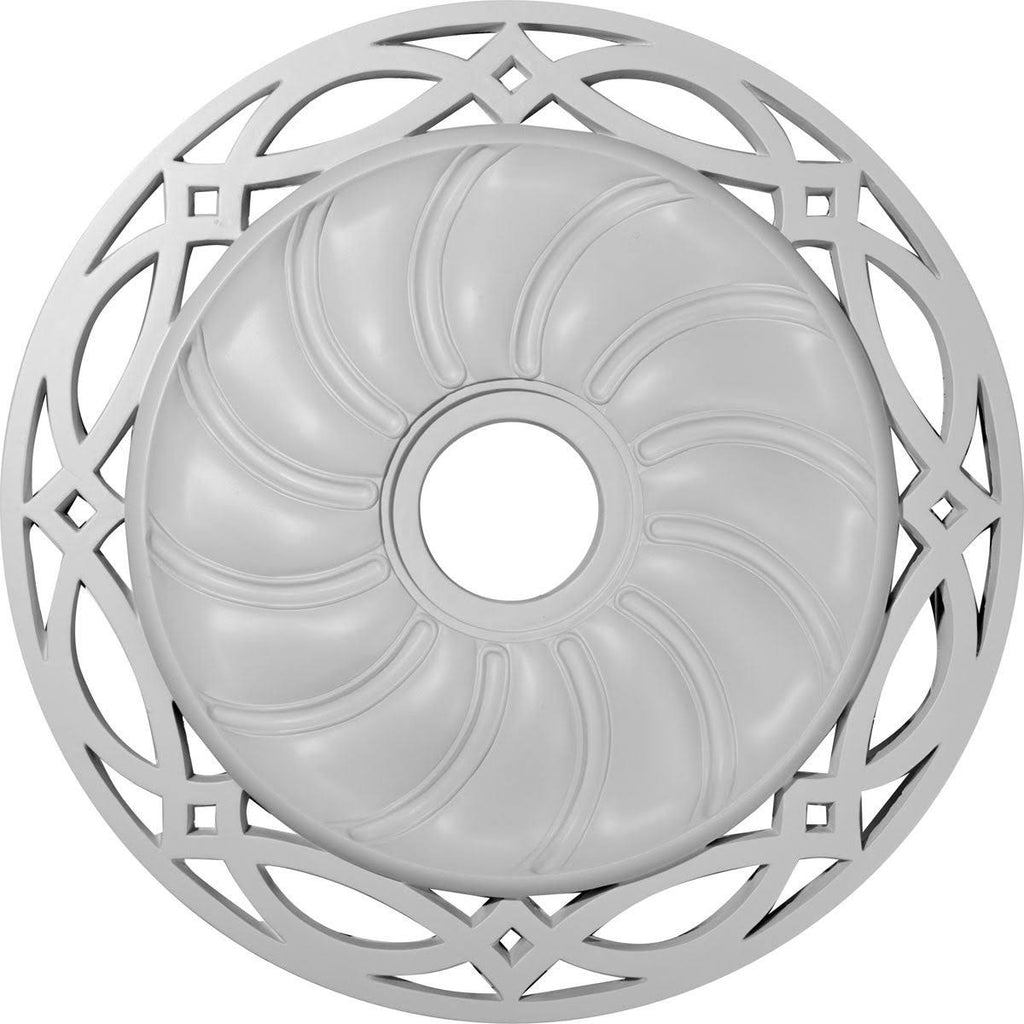 26 5/8x22OD x 4 1/2x22ID x 1 3/8x22P Hand-Painted Silver Ceiling Medallion R195879
