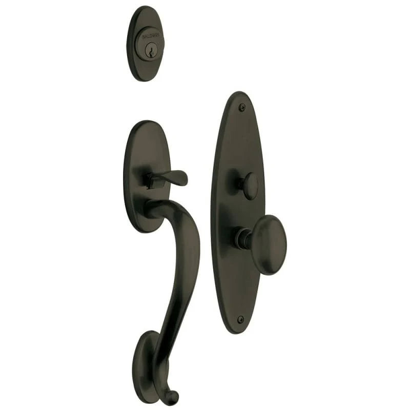 Satin Black Single Cylinder Mortise Handleset Trim Set B33887