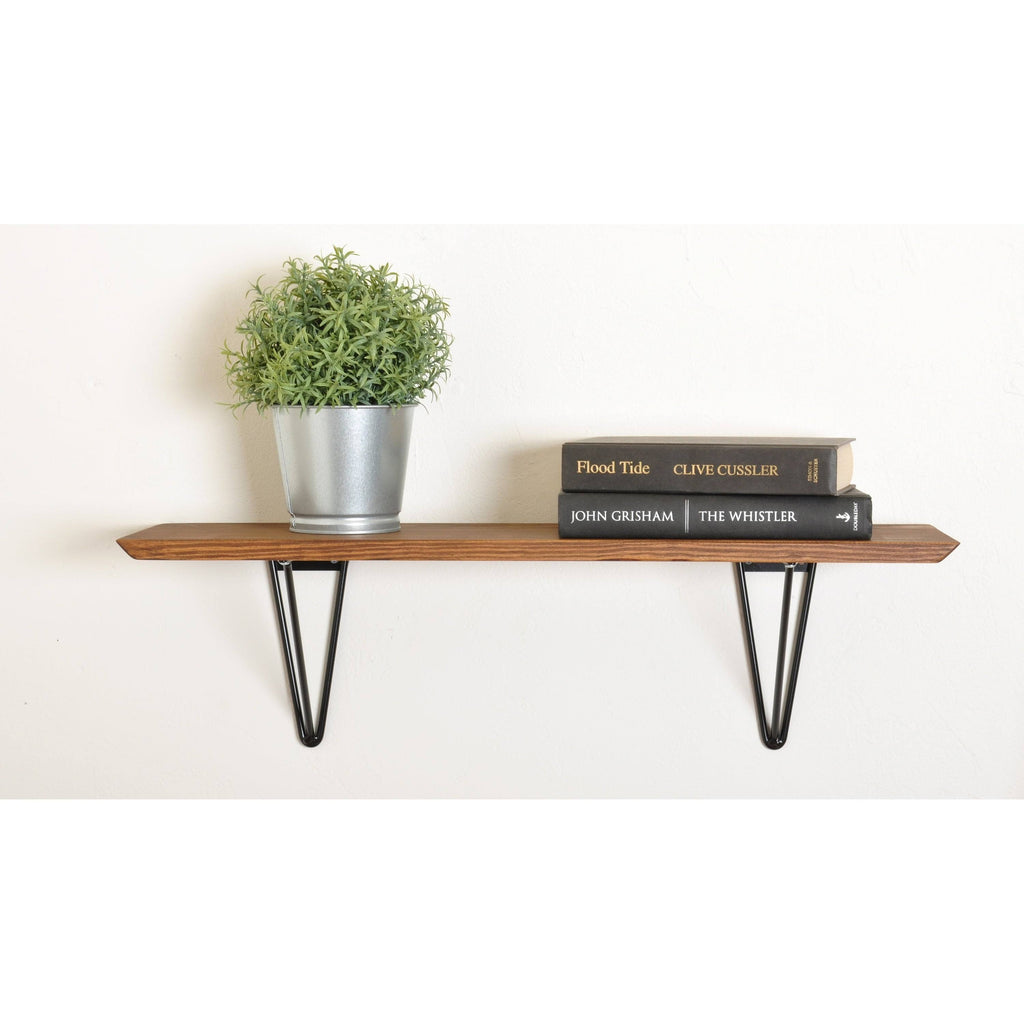 White Washed Wood Bracket Shelf S4686