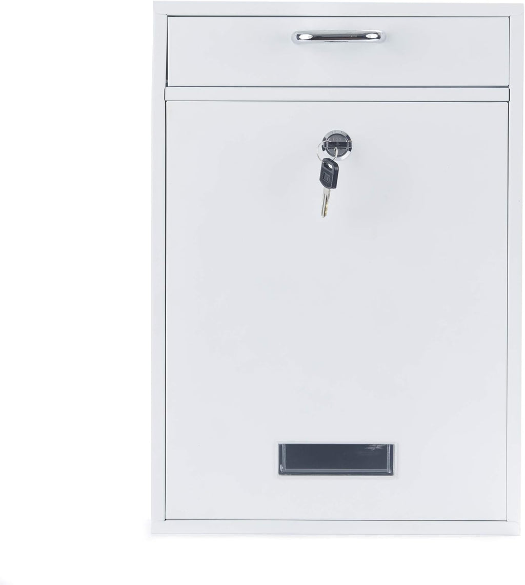 Wall Mounted Locking Vertical Dropbox Mailbox, Galvanized Steel N85321