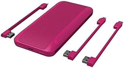 Blush Pack of 2 10,000mAh Battery with AC Wall Plug & Charging Cables Q310072