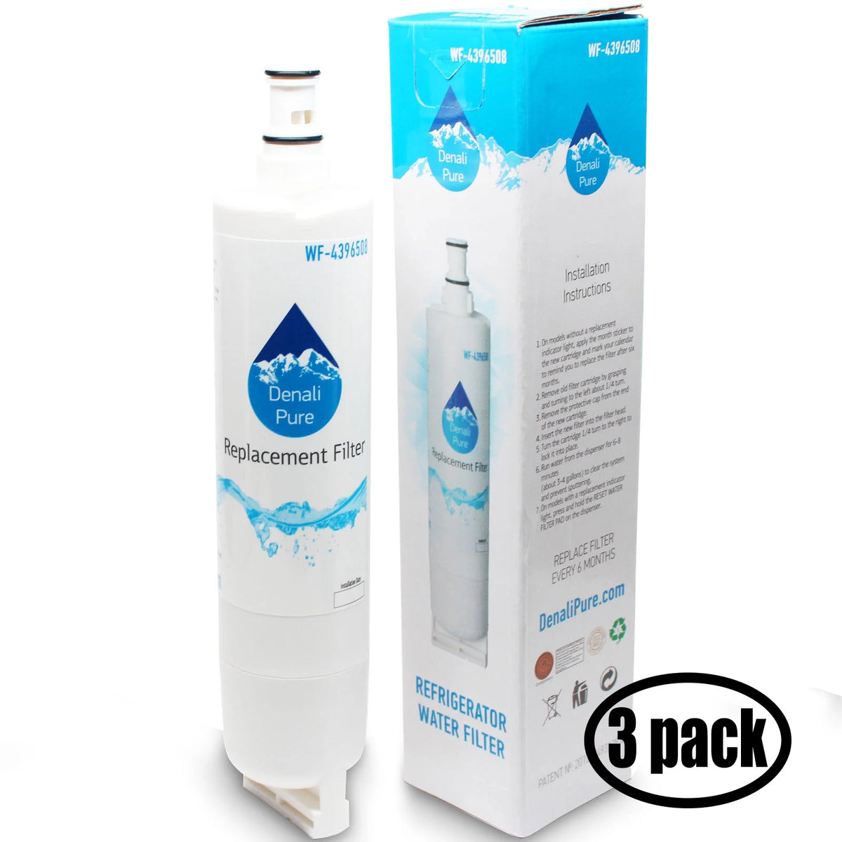 3-Pack Replacement Refrigerator Water Filter Cartridge M6854