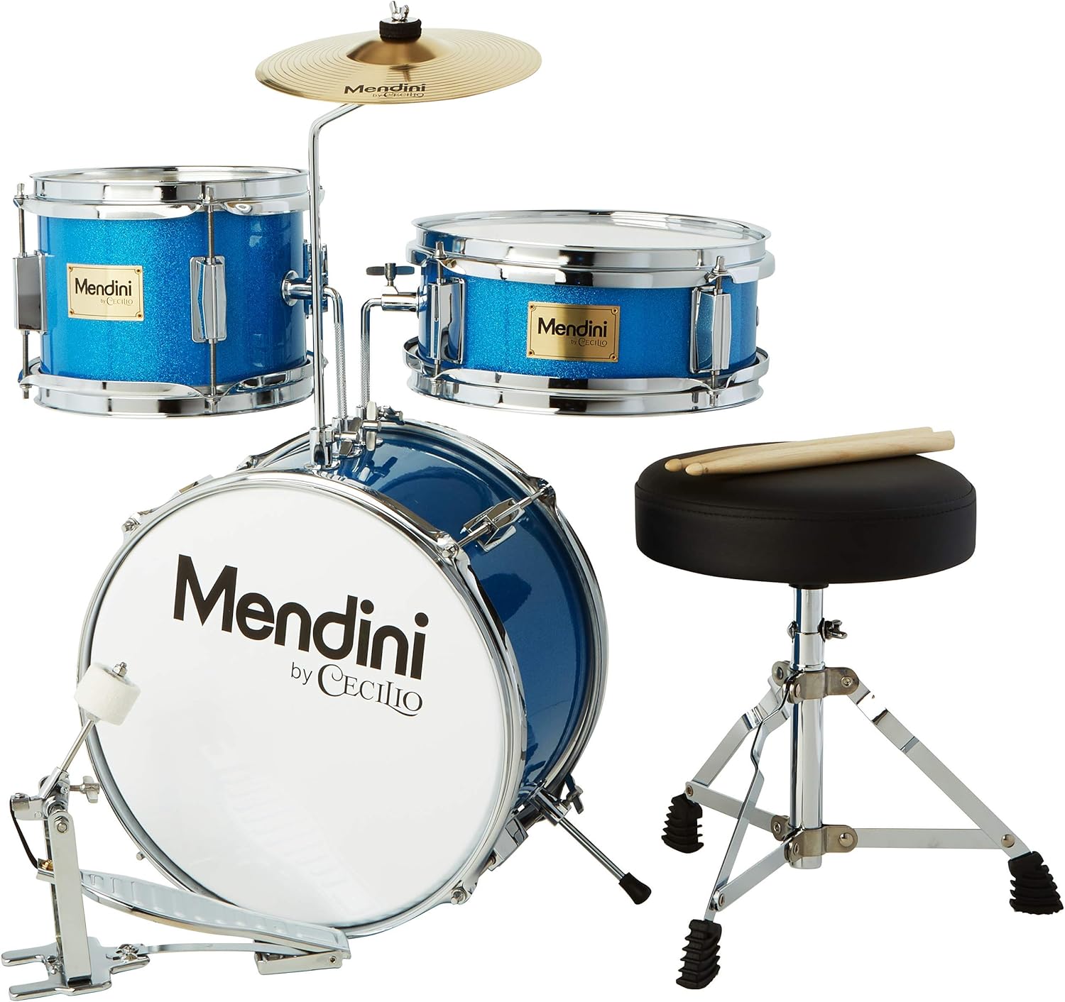Kids Drum Set with 4 Drums, Drumsticks, Drummer Seat Y30689