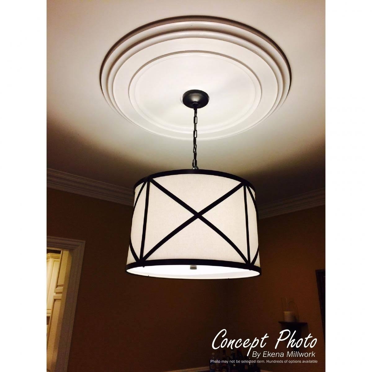 26 5/8x22OD x 4 1/2x22ID x 1 3/8x22P Hand-Painted Silver Ceiling Medallion R195879