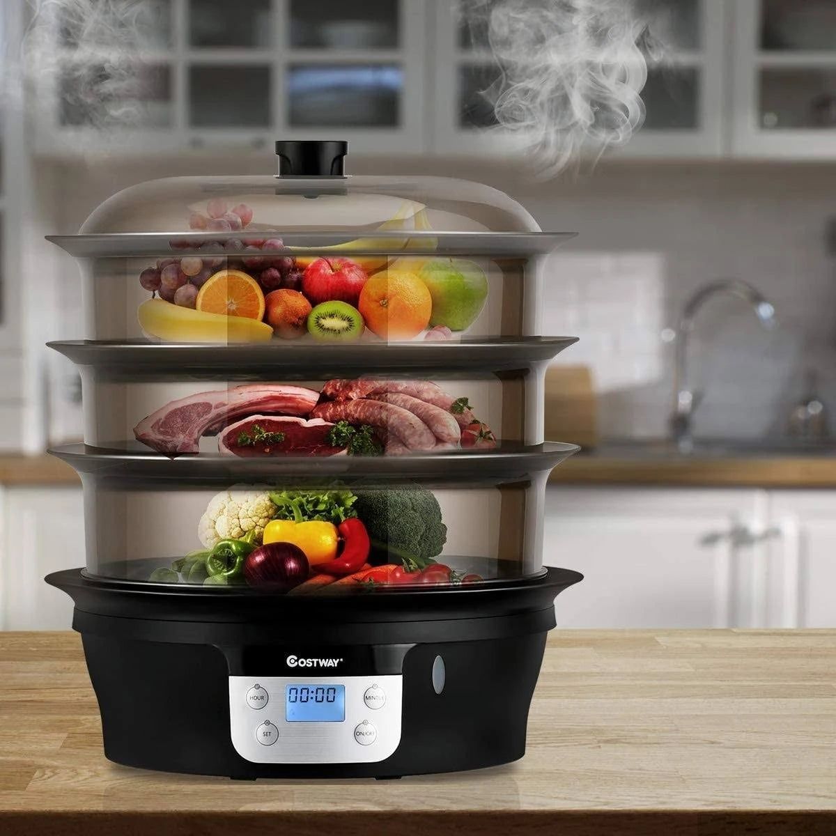 3 Tier 20qt Electric Food Steamer X2628