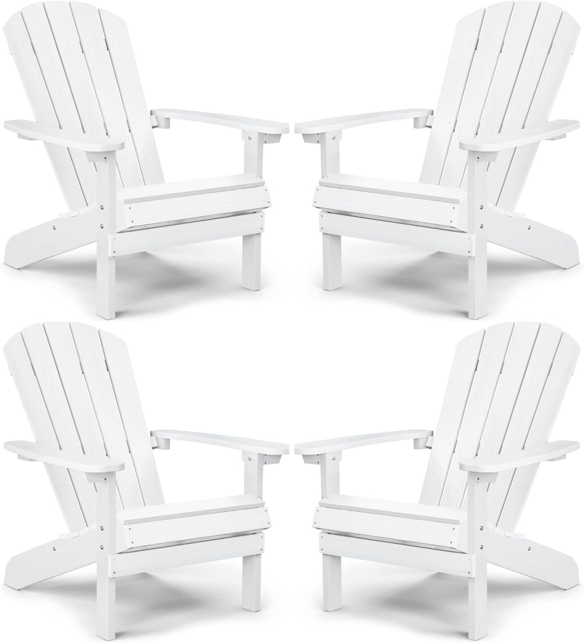 Grey Plastic Adirondack Chairs Set of 2 Z36067