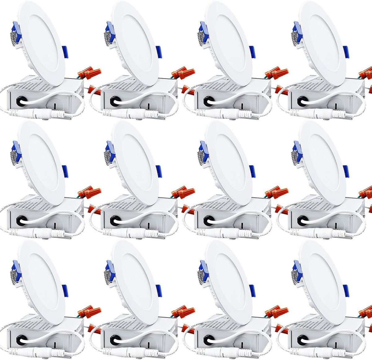 12-Pack 6 Inch LED Recessed Lighting with Junction Box, 4000K Cool White, Dimmable J171560