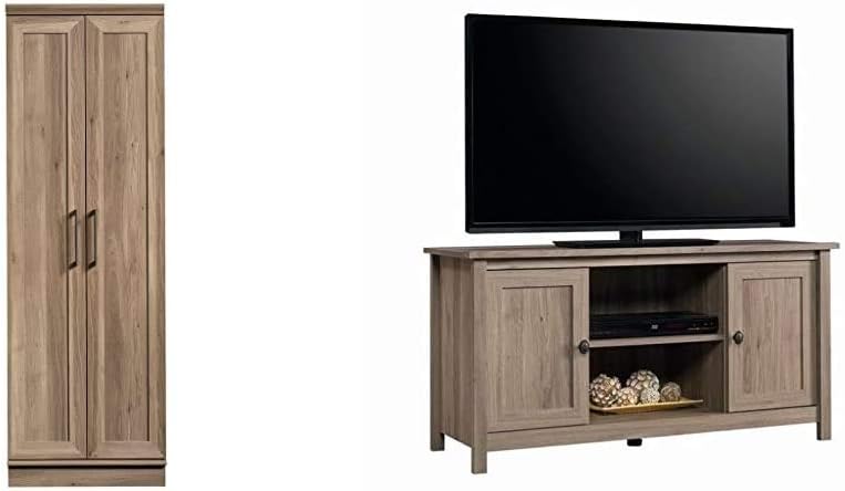 Storage Cabinet and TV Stand, Salt Oak Finish D2122