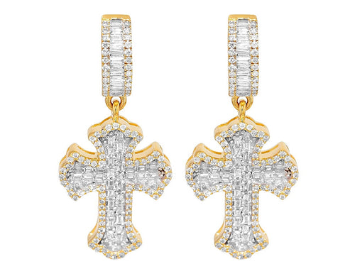 1.20 CT Diamond Dangle Drop Earrings White Gold Q7186
